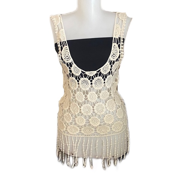 Vintage Bohemian Crochet Fringe Tank Top